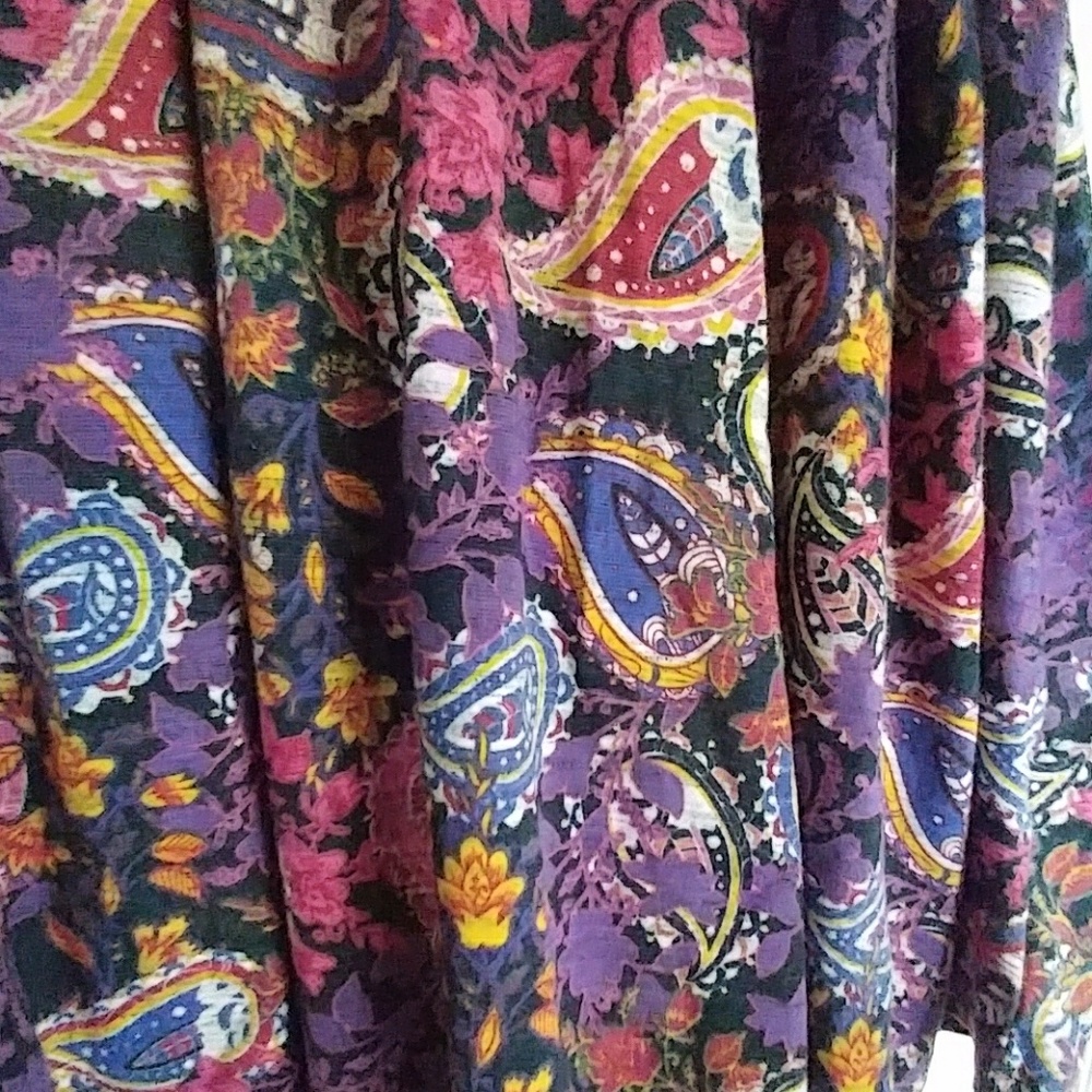 Paisley kneelength Skirt w Pockets Lularoe Madison - Picture 2 of 2